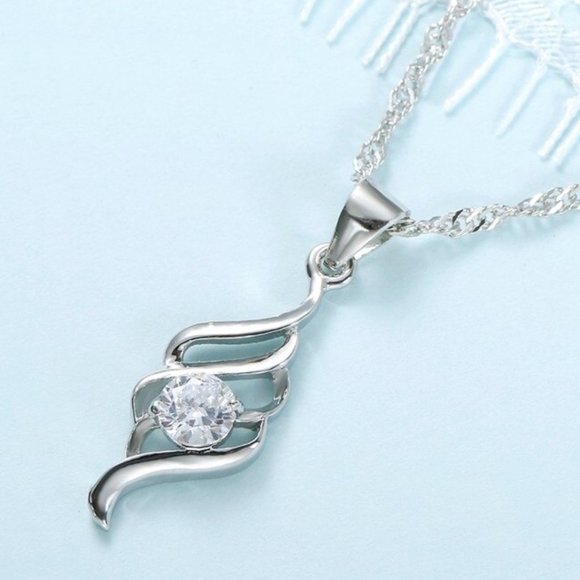 💎 NEW ❤️ Cute Spiral 925 Sterling Silver Bundle Necklace Earrings Modern - Picture 8 of 8